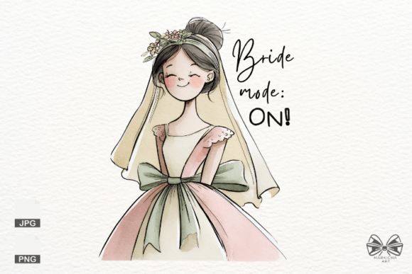 Cute Wedding Bride Png Clipart: Designing with Elegance