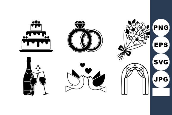 Elevate Your Designs with This Wedding Symbols Vector Set