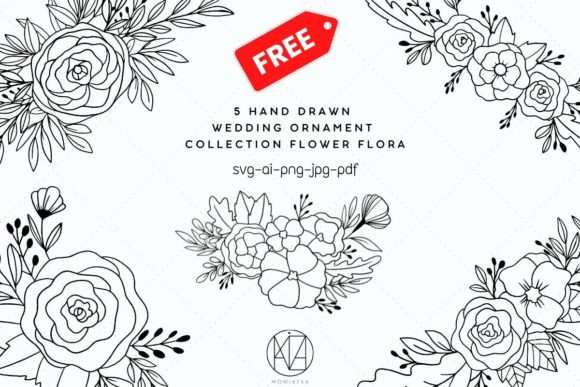 Free Hand Drawn Wedding Ornament: Authentic Artistry