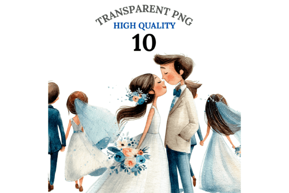 Wedding Couple Clipart Set: Romantic Design Elements
