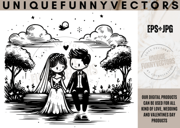 Wedding Couple Svg and Stick Vectors 354: A Design Asset for Every Occasion